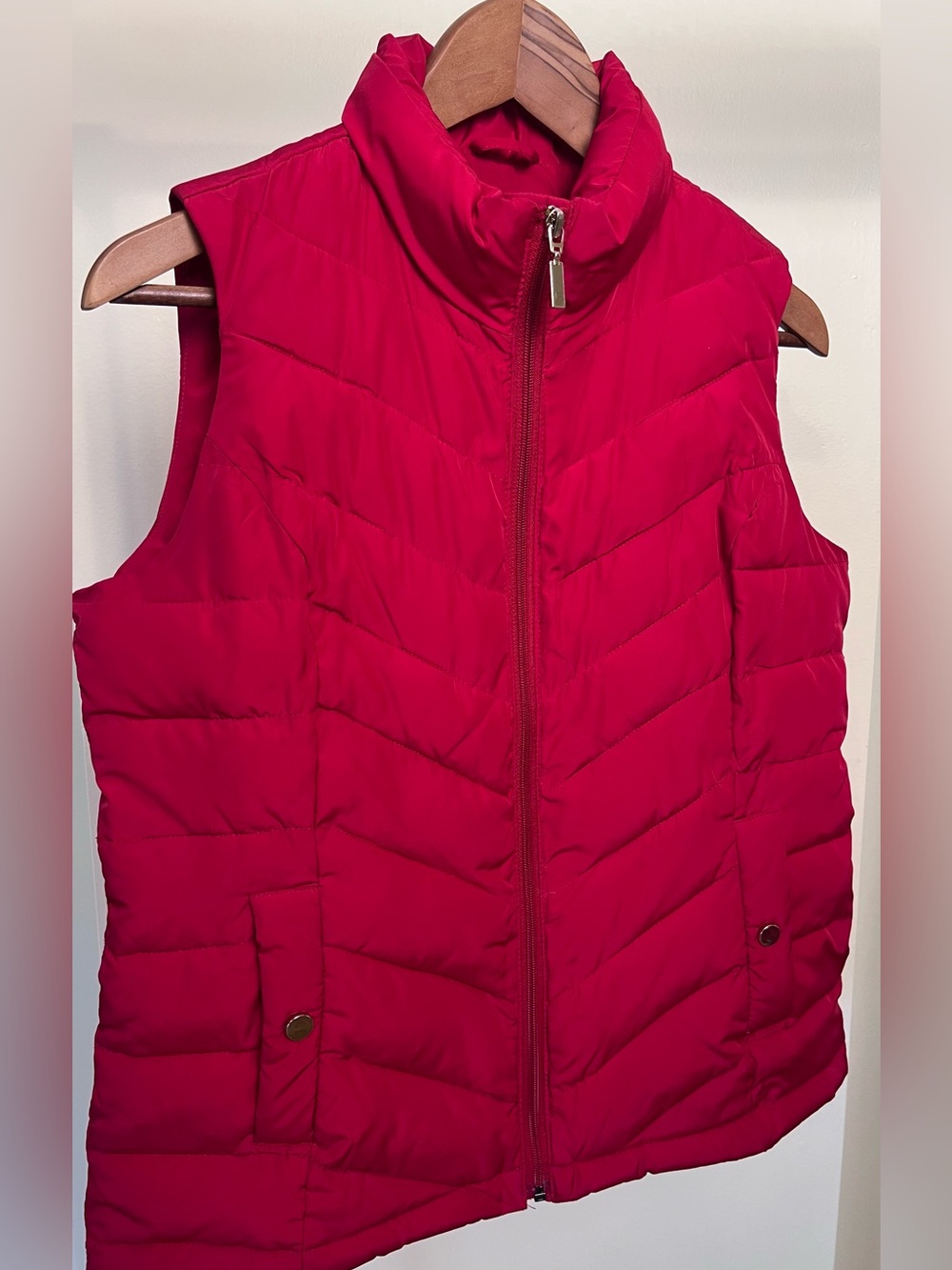 Charter Club Bright Red Quilted Puffer Vest